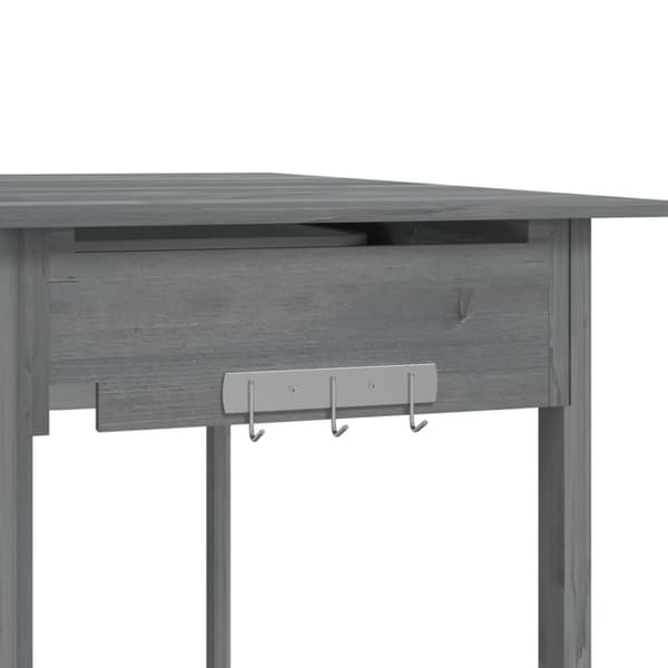 vidaXL pottebænk med vask 147,5x44x139,5 cm massivt grantræ grå