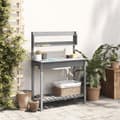Miniatyrbillede 2 af 11: vidaXL pottebænk med vask 147,5x44x139,5 cm massivt grantræ grå
