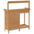 Pikkukuva 8 / 11: vidaXL Istutuspöytä kaapilla ruskea 110,5x45x124,5 cm täysi kuusi