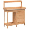 Pikkukuva 1 / 11: vidaXL Istutuspöytä kaapilla ruskea 110,5x45x124,5 cm täysi kuusi