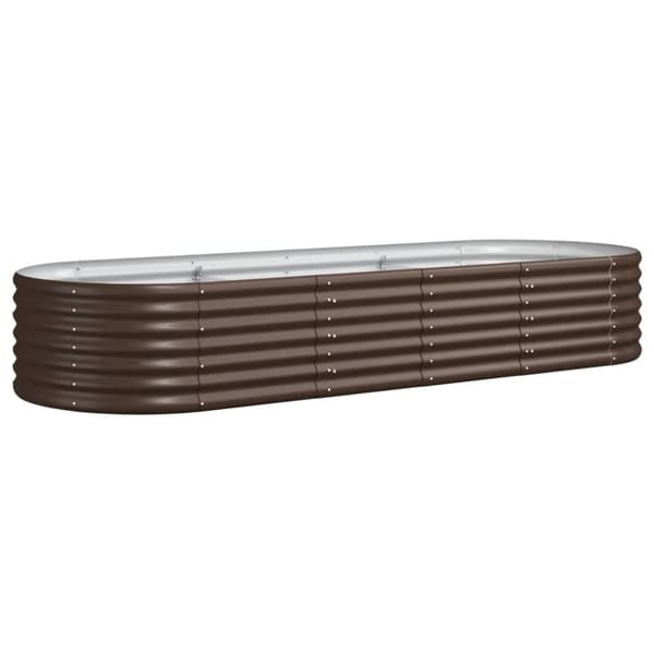 Odlingslåda pulverlackerat stål 224x80x36 cm brun