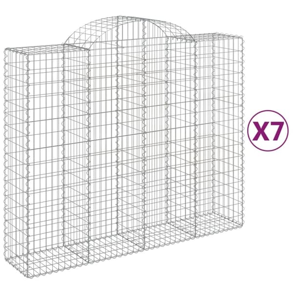 Kaarevat kivikorit 7 kpl 200x50x160/180 cm galvanoitu rauta