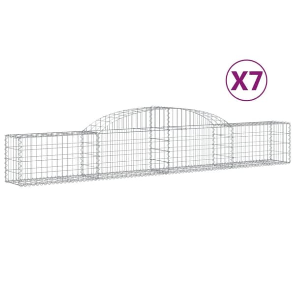 Gabioner bågformade 7 st 300x30x40/60 cm galvaniserat järn