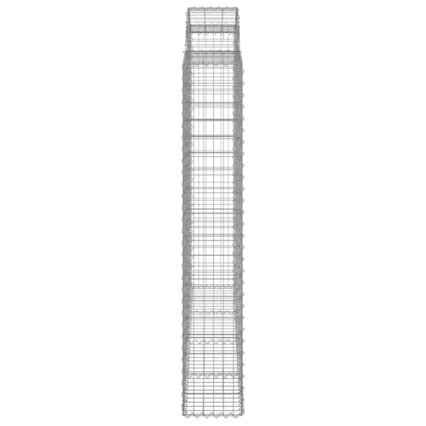 Kaarevat kivikorit 9 kpl 200x50x180/200 cm galvanoitu rauta