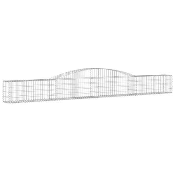 Gabioner bågformade 7 st 400x30x40/60 cm galvaniserat järn