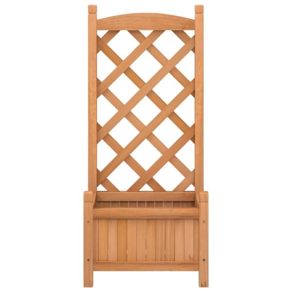 plantekasse med espalier massivt grantræ brun