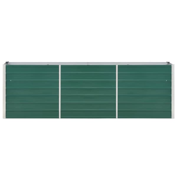 forhøjet plantekasse 240x40x77 cm galvaniseret stål grøn