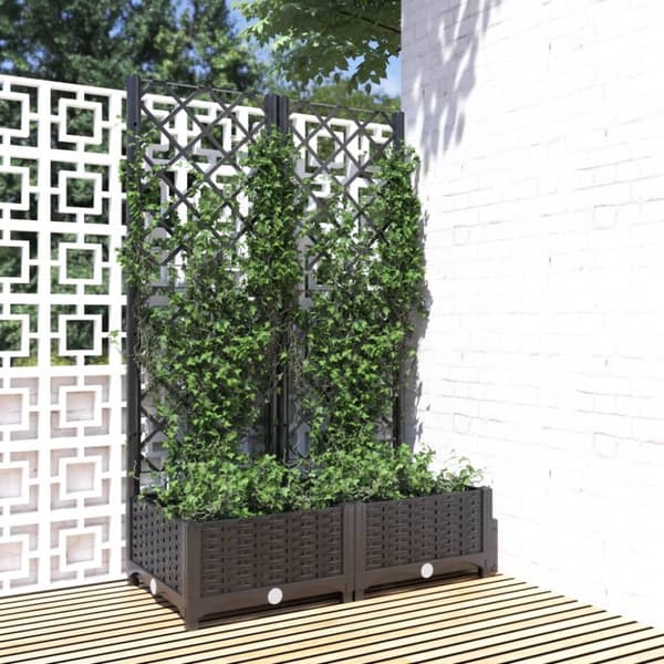 plantekasse med espalier 80x40x121,5 cm PP sort
