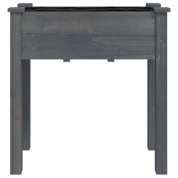 Odlingslåda med foder grå 71x37x76 cm massivt granträ