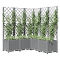 Miniatyrbillede 3 af 8: plantekasse med espalier 120x120x136 cm PP lysegrå