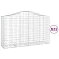 Miniatyrbillede 2 af 6: buede gabionkurve 25 stk. 200x50x120/140 cm galvaniseret jern