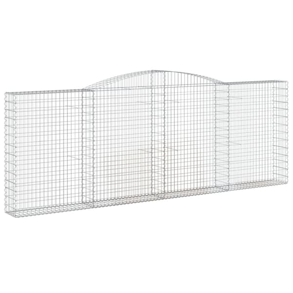 Gabioner bågformade 4 st 400x30x140/160 cm galvaniserat järn