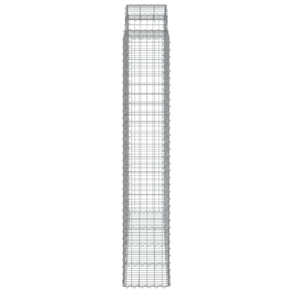 Gabioner bågformade 5 st 200x50x220/240 cm galvaniserat järn