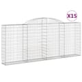 Miniatyrbillede 2 af 6: buede gabionkurve 15 stk. 300x30x120/140 cm galvaniseret jern