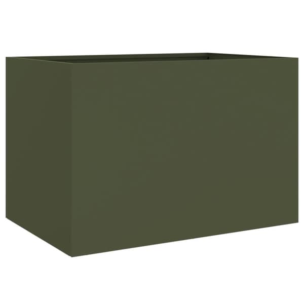 plantekasse 62x40x39 cm koldvalset stål olivengrøn