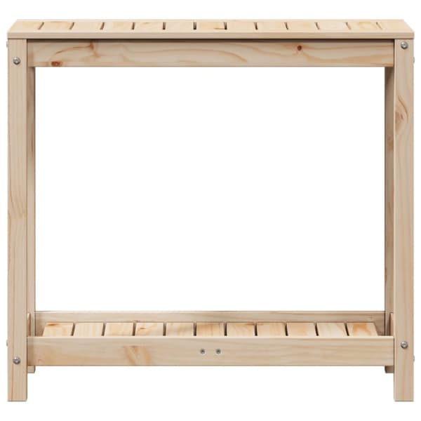 Växtbord med hylla 82,5x35x75 cm massivt furu