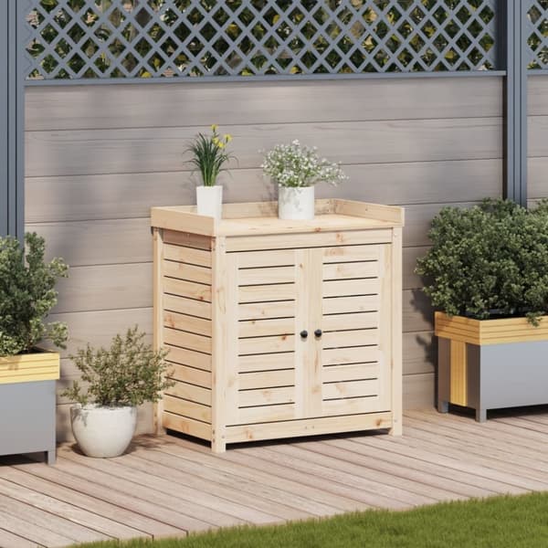 plantebord med hylder 82,5x50x86,5 cm massivt fyrretræ