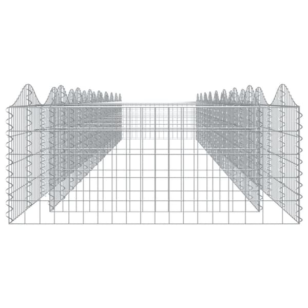 Upphöjd planteringsgabion 800x100x50 cm galvaniserat järn