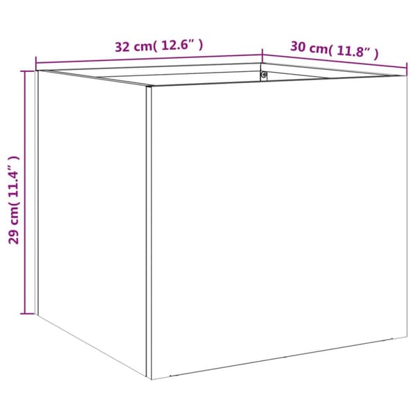 plantekasse 32x30x29 cm koldvalset stål hvid