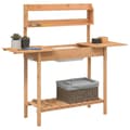 Miniatyrbillede 5 af 10: pottebænk med vask 147,5x44x139,5 cm massivt grantræ brun