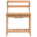 Miniatyrbillede 7 af 10: pottebænk med vask 147,5x44x139,5 cm massivt grantræ brun
