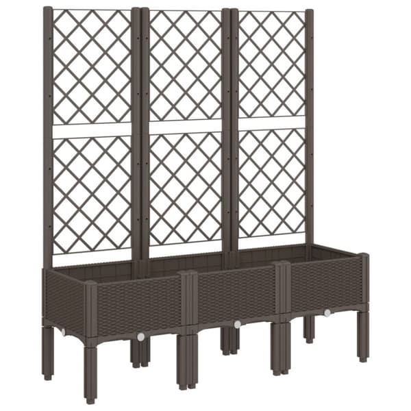 plantekasse med espalier 120x40x142 cm PP brun