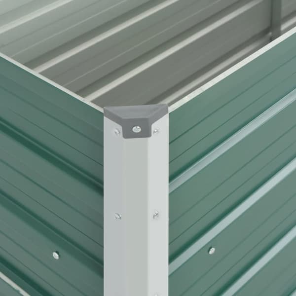 forhøjet plantekasse 160x40x45 cm galvaniseret stål grøn