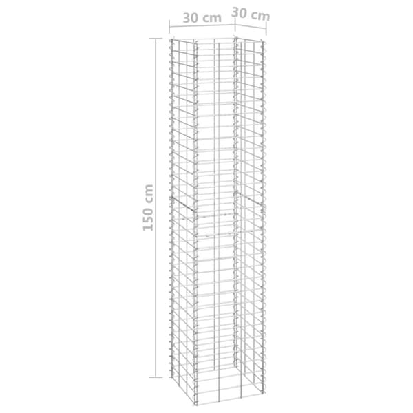gabion-højbede 3 stk. 30x30x150 cm jern
