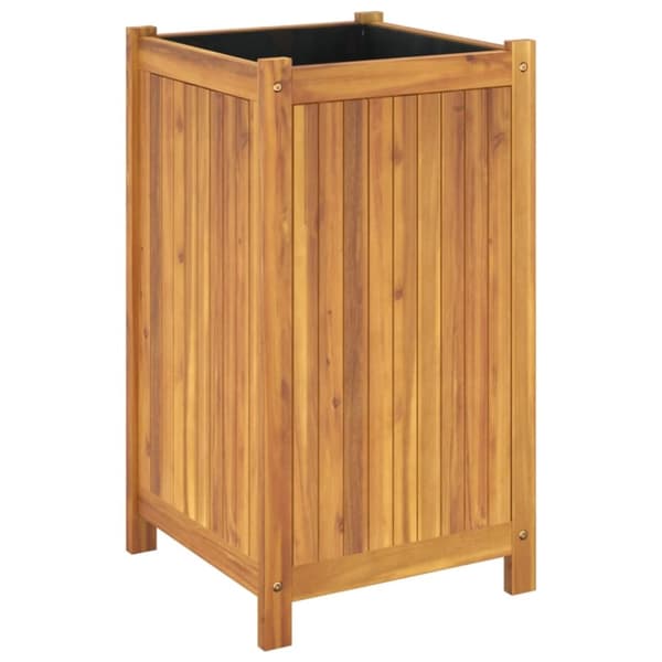 Odlingslåda med foder 42x42x75 cm massivt akaciaträ
