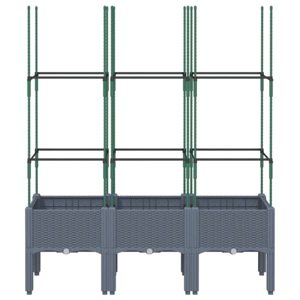plantekasse med espalier 120x40x142,5 cm PP grå