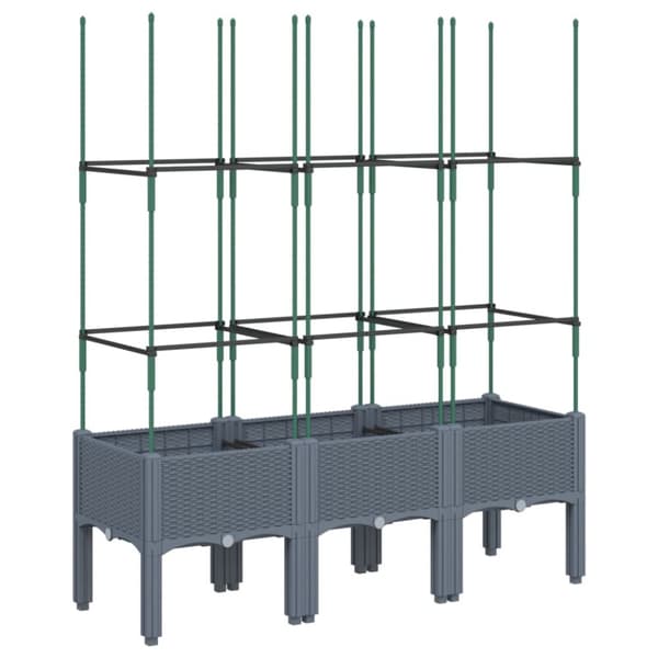 plantekasse med espalier 120x40x142,5 cm PP grå