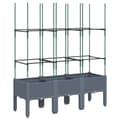 Miniatyrbillede 2 af 7: plantekasse med espalier 120x40x142,5 cm PP grå