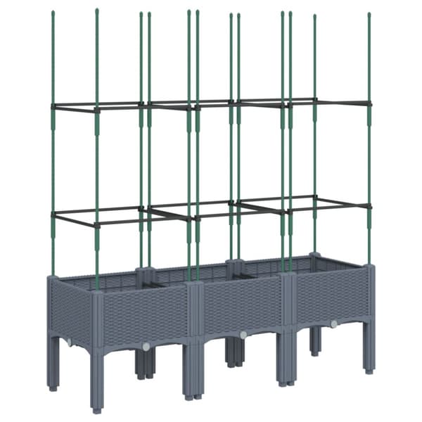 plantekasse med espalier 120x40x142,5 cm PP grå