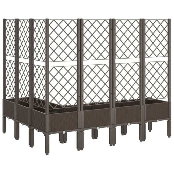 plantekasse med espalier 160x120x142 cm PP brun