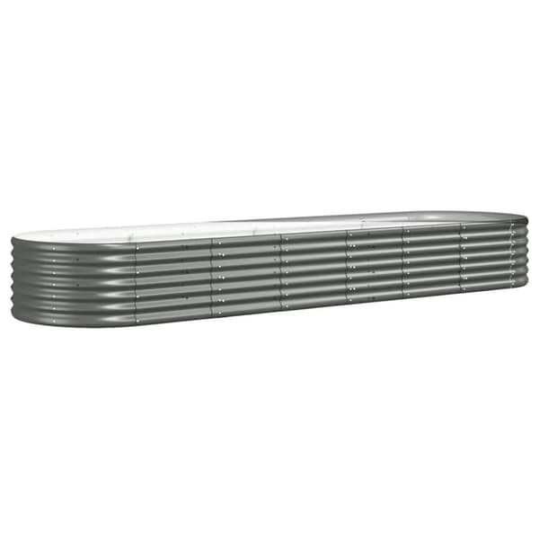 plantekasse 296x80x36 cm pulverlakeret stål grå