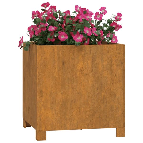 plantekasse med ben 42x40x43 cm cortenstål rustfarvet