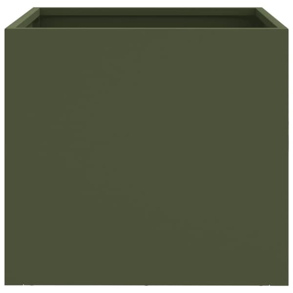 plantekasse 32x30x29 cm koldvalset stål olivengrøn