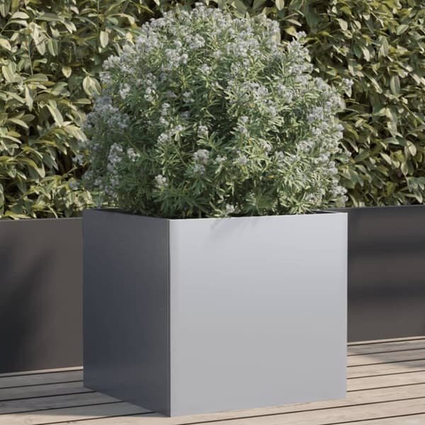 plantekasse 49x47x46 cm galvaniseret stål sølvfarvet