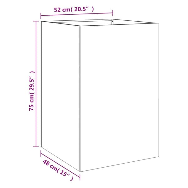 Odlingslåda svart 52x48x75 cm kallvalsat stål