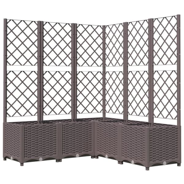 Odlingslåda med spaljé brun 120x120x136 cm PP