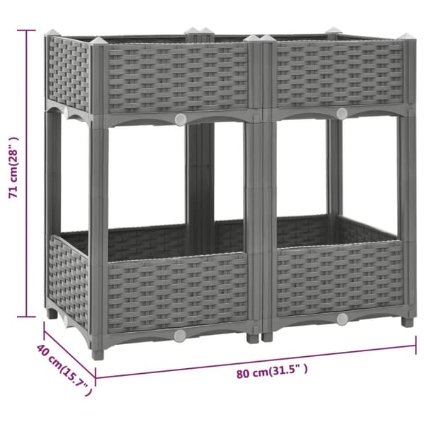 højbed 80x40x71 cm polypropylen