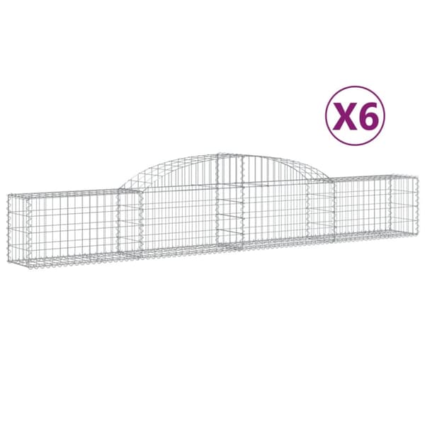 buede gabionkurve 6 stk. 300x30x40/60 cm galvaniseret jern