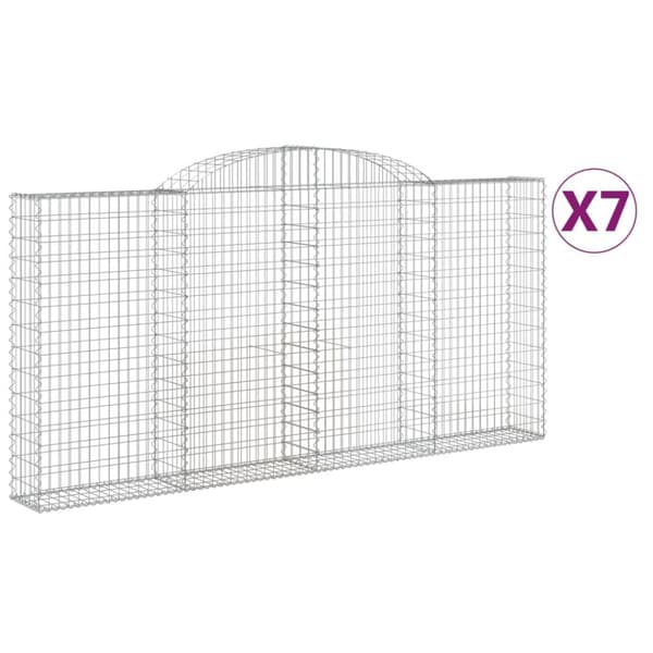 buede gabionkurve 7 stk. 300x30x140/160 cm galvaniseret jern