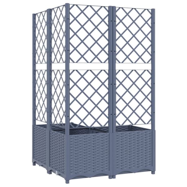 plantekasse med espalier 80x80x136 cm PP mørkegrå