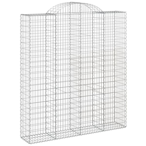 buede gabionkurve 4 stk. 200x50x220/240 cm galvaniseret jern
