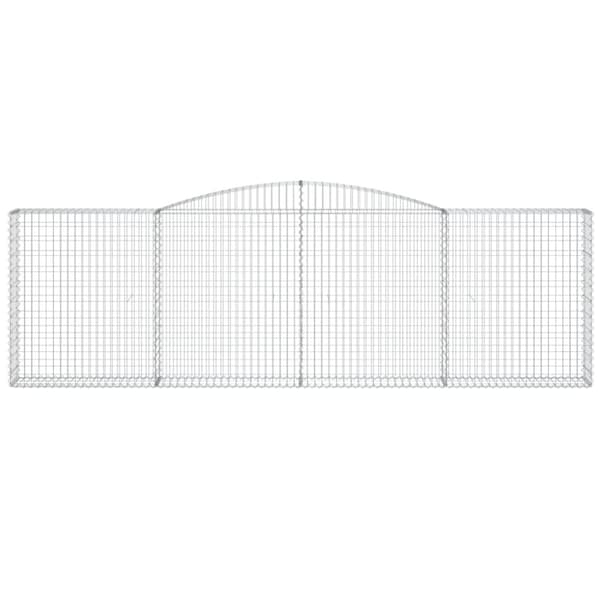 buede gabionkurve 6 stk. 400x30x120/140 cm galvaniseret jern