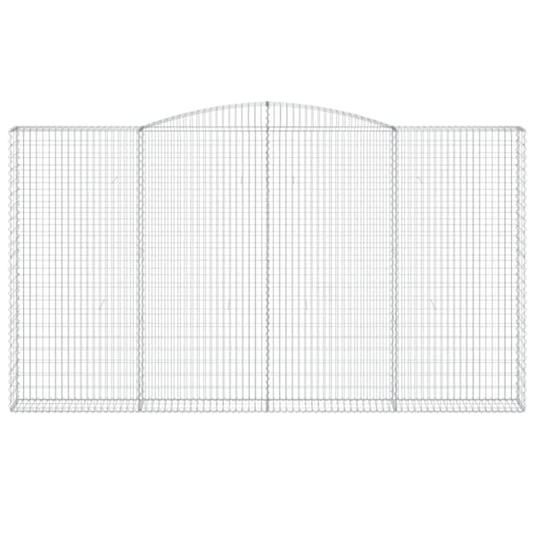 Gabioner bågformade 4 st 400x30x220/240 cm galvaniserat järn