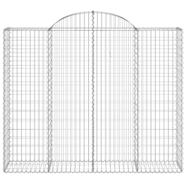 buede gabionkurve 6 stk. 200x50x160/180 cm galvaniseret jern