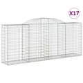 Miniatyrbillede 2 af 6: buede gabionkurve 17 stk. 300x50x120/140 cm galvaniseret jern