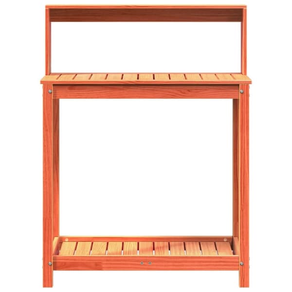 plantebord med hylder 82,5x50x109,5 cm massivt fyrretræ brun